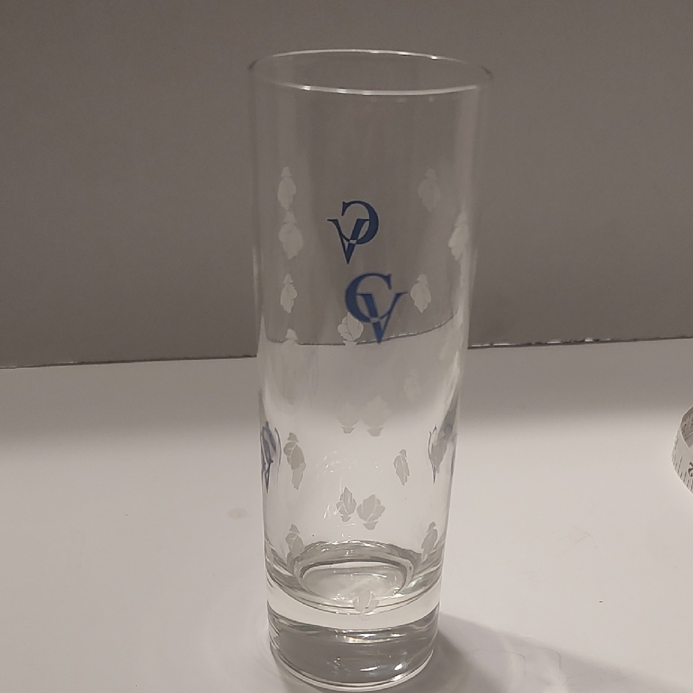 Courvoisier Cognac High Ball Drinking Glass Blue CV